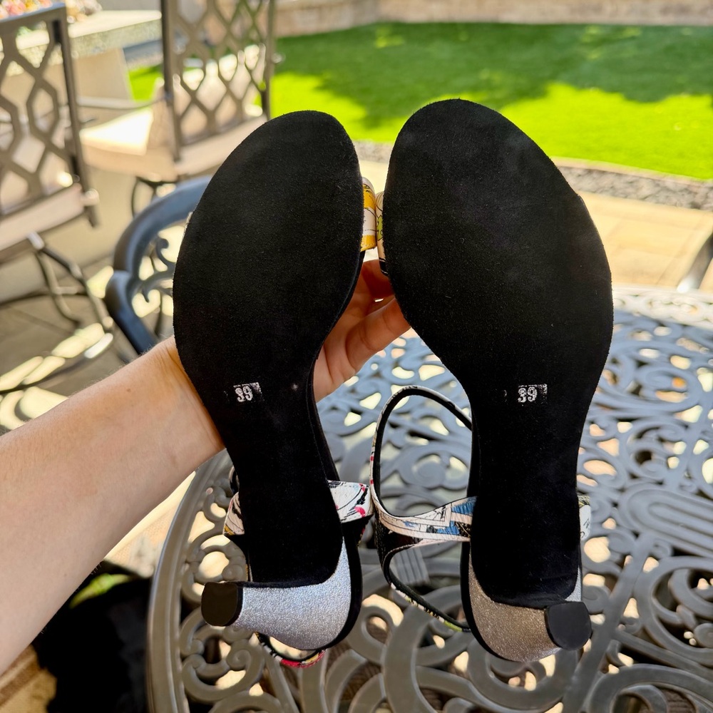 NWOT Dance America Colorblock Suede Dance Sandal - Picture 4 of 5